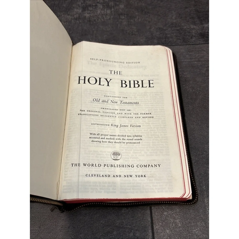 Holy Bible KJV Genuine Leather Red Letter Edition Concordance World Publishing